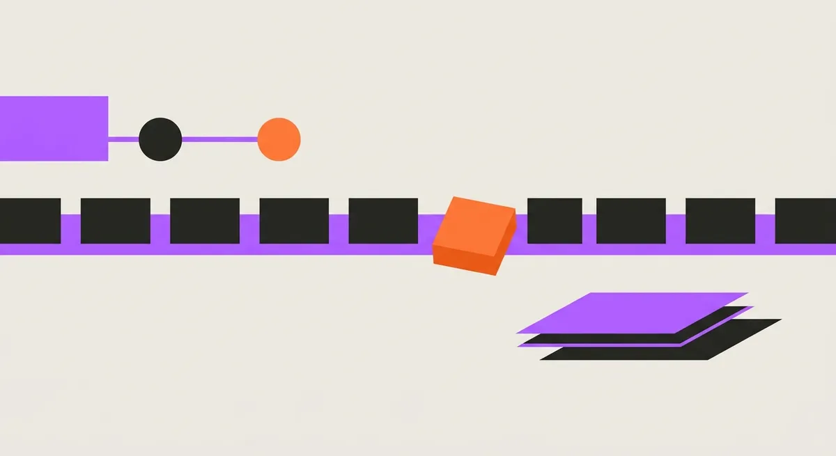Diagramma astratto sulla correttezza nei workflow AI.